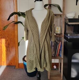 Vintage Jana | Crochet Midi Length Cardigan Womens Medium